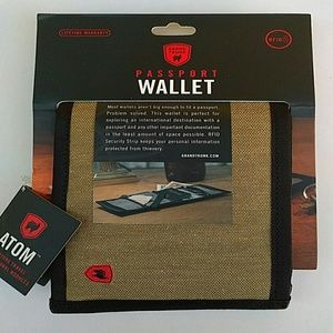 Grand Trunk ATOM Passport Wallet RFID Tan Sahara